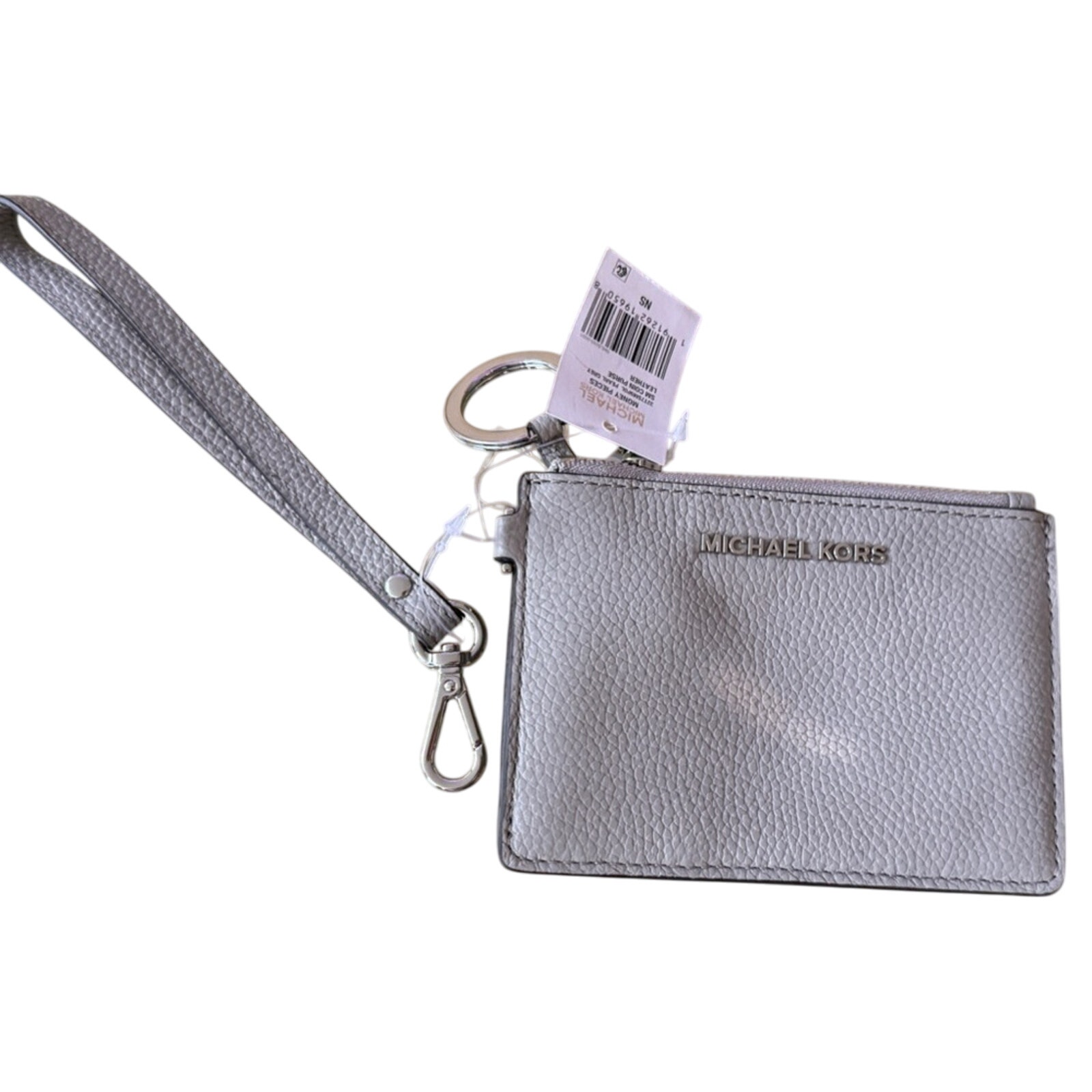 Michael Kors Small Coin Purse Pearl Grey Keychain New With Tag Msrp $98